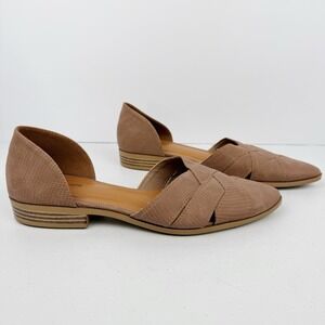 Maurices Kreb D'Orsay Flats Women's 9.5M Tan Textured Slip On Loafers Low Heel‎